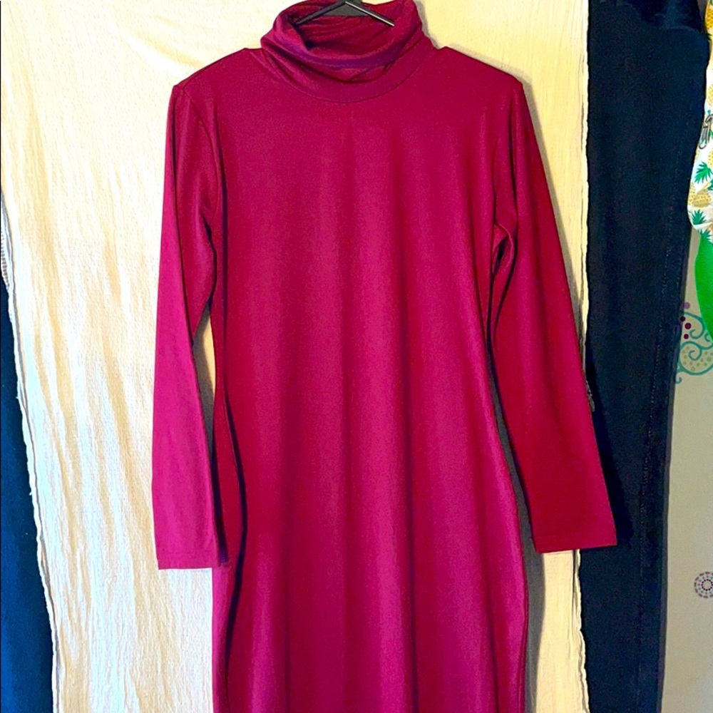 Red turtle neck dress size Large